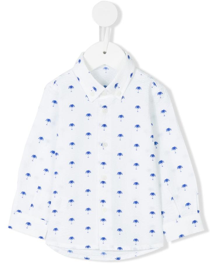 Il Gufo - Palm Tree Button Down Shirt - Kids - Cotton - 24 Mth, White