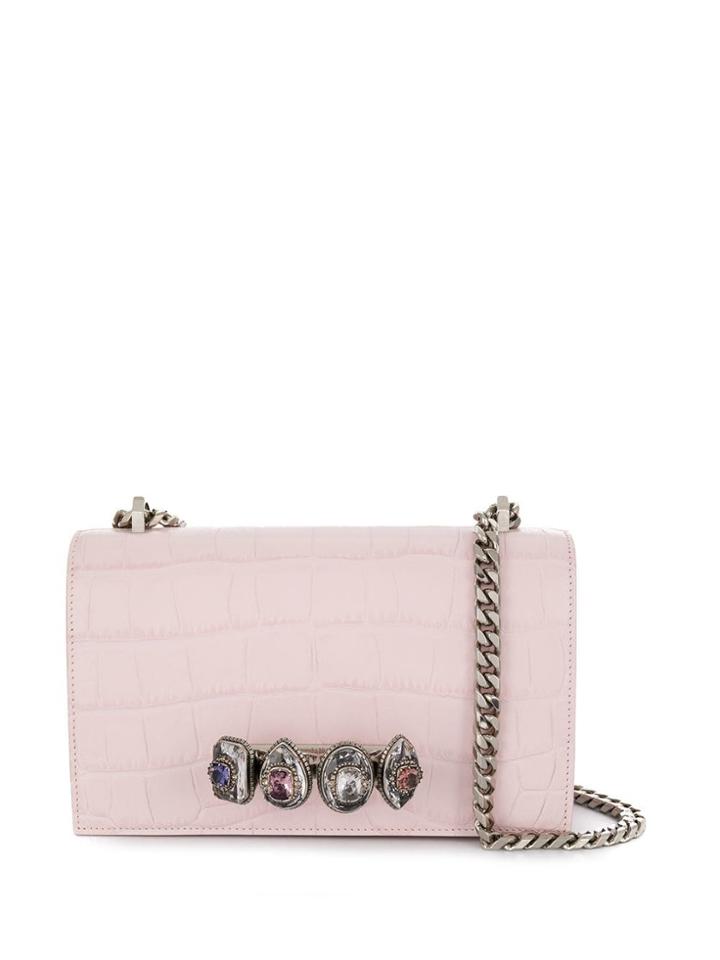 Alexander Mcqueen Jewelled Satchel Bag - Pink