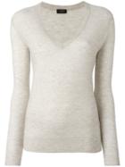 Joseph V-neck Slim-fit Jumper, Women's, Size: Xl, Nude/neutrals, Cashmere
