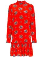 Ganni Kochhar Floral Mini-dress - Red