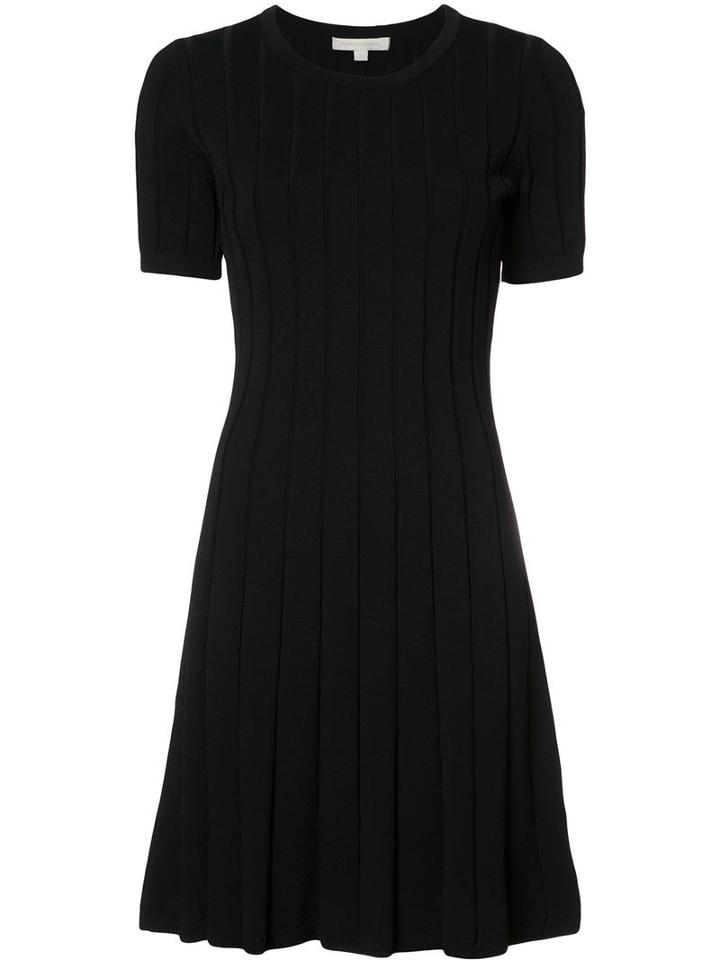 Jonathan Simkhai Pleated Striped Dress, Women's, Size: Medium, Black, Rayon/nylon