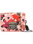 Furla Floral Print Crossbody Bag, Women's, Pink/purple, Leather