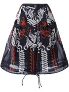 Sacai Calligraphy Print Drawstring Skirt - Blue