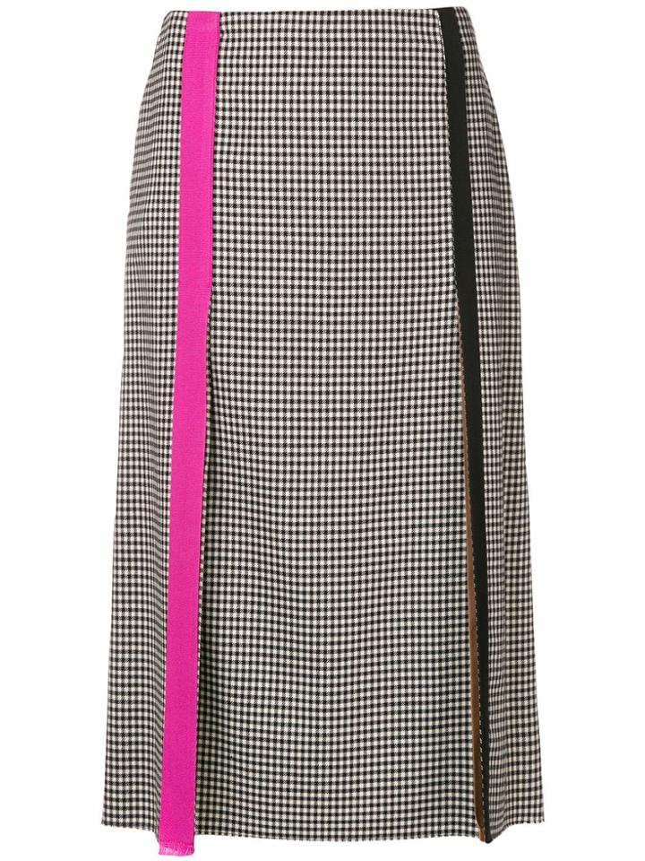 Marco De Vincenzo Gingham Slit Detail Skirt - Black