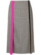 Marco De Vincenzo Gingham Slit Detail Skirt - Black