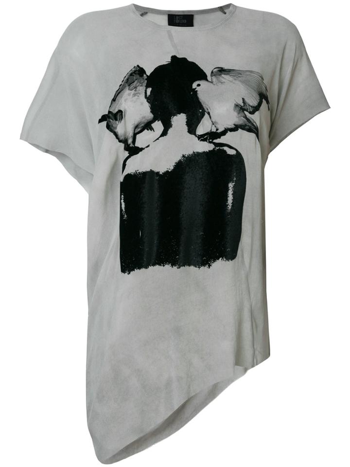 Lost & Found Ria Dunn Asymmetric Hem T-shirt - Grey
