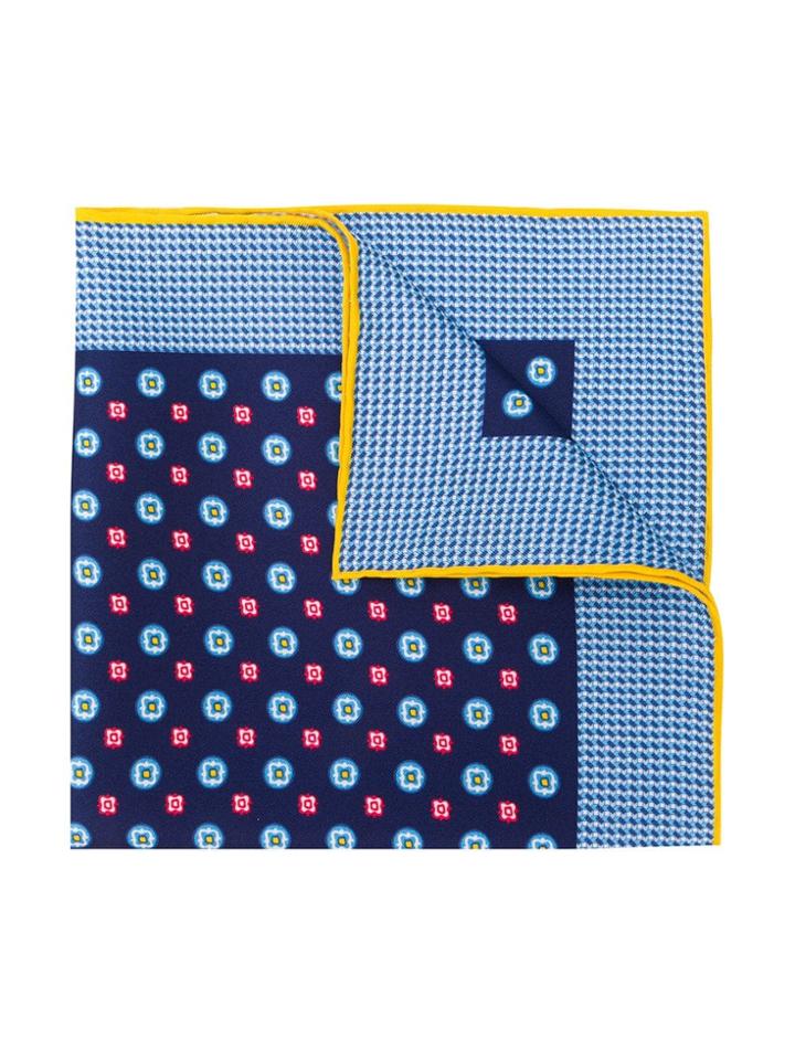 Kiton Print Mix Foulard - Blue