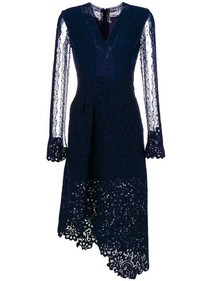 Ermanno Scervino Asymmetric Lace Dress - Blue