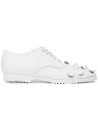 Comme Des Garçons Floral Cut-out Plimsolls - White