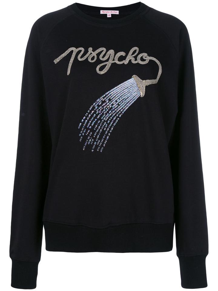Olympia Le-tan - Embellished Sweatshirt - Women - Cotton - M, Black, Cotton