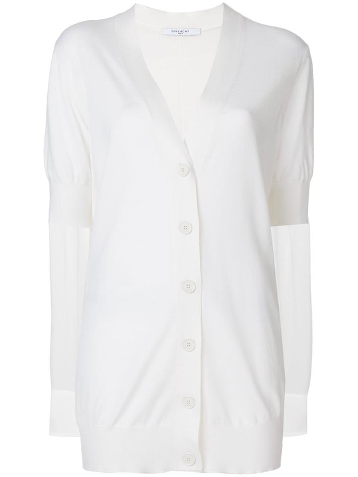 Givenchy Sheer Sleeve Cardigan - White