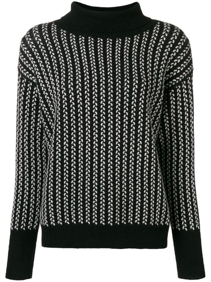 N.peal Textured Roll Neck - Black