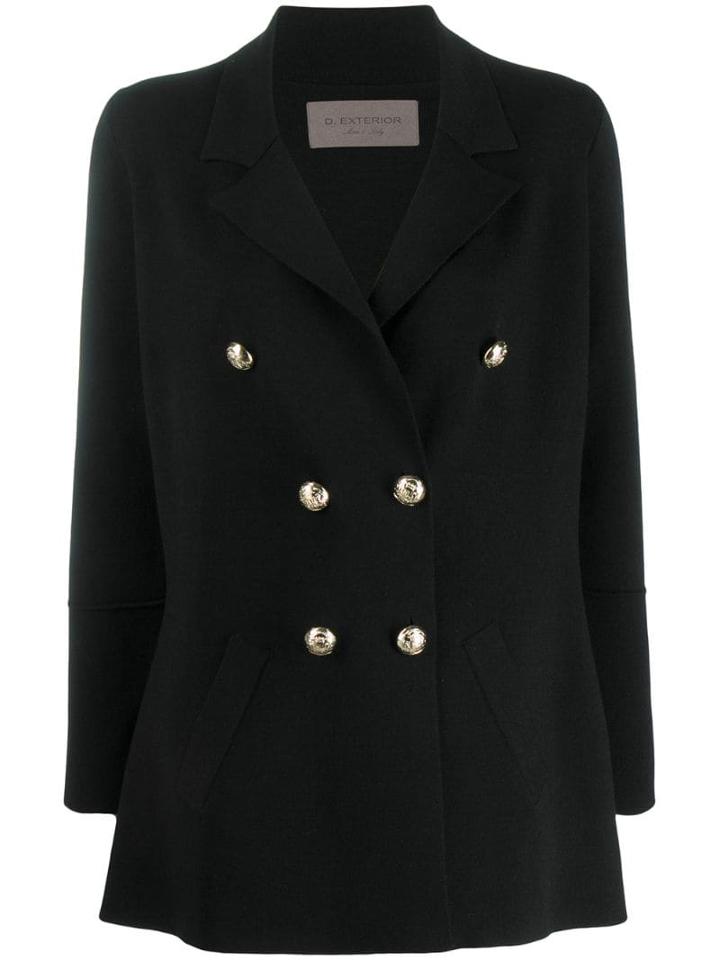 D.exterior Double-breasted Jacket - Black