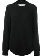 Alexander Wang Slashed Back Jumper, Women's, Size: Medium, Black, Wool/cashmere/nylon