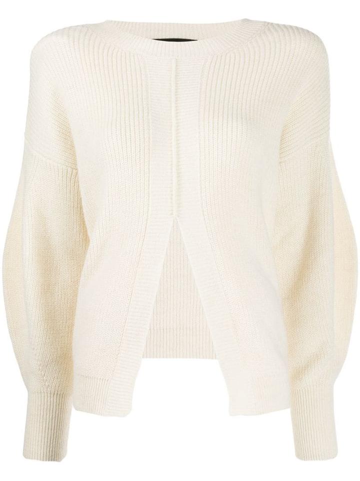 Federica Tosi Front Slit Jumper - White