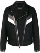 Neil Barrett Stripe Front Biker Jacket - Black