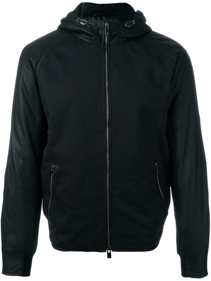 Drome Hooded Zipped Jacket, Men's, Size: Large, Black, Sheep Skin/shearling/cotton/polyester/viscose