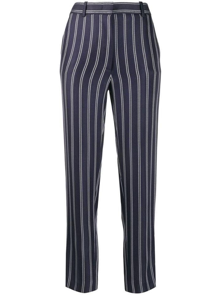 Emilio Pucci Pinstripe Cropped Trousers - Blue