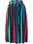 Ps Paul Smith Multi-stripe Pleated Skirt - Blue