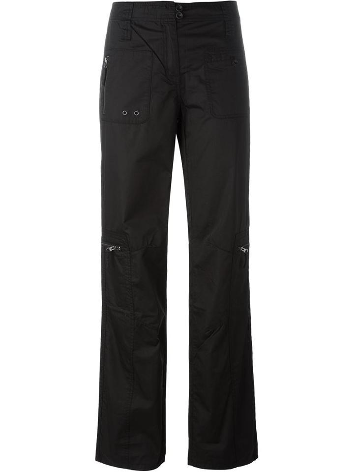 Armani Jeans Relaxed Fit Trousers, Women's, Size: 40, Black, Cotton