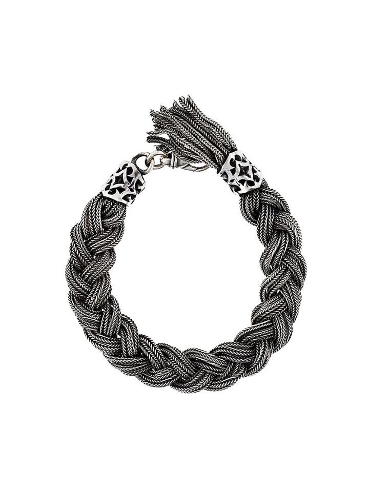 Emanuele Bicocchi Braided Bracelet, Men's, Grey