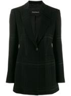 Emporio Armani Plaid Fitted Jacket - Black