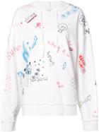 Mira Mikati Multi-print Hoodie, Women's, Size: 40, White, Cotton/acetate