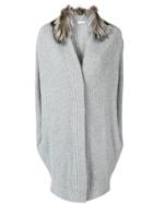 Peserico Fur Collar Cardigan - Grey