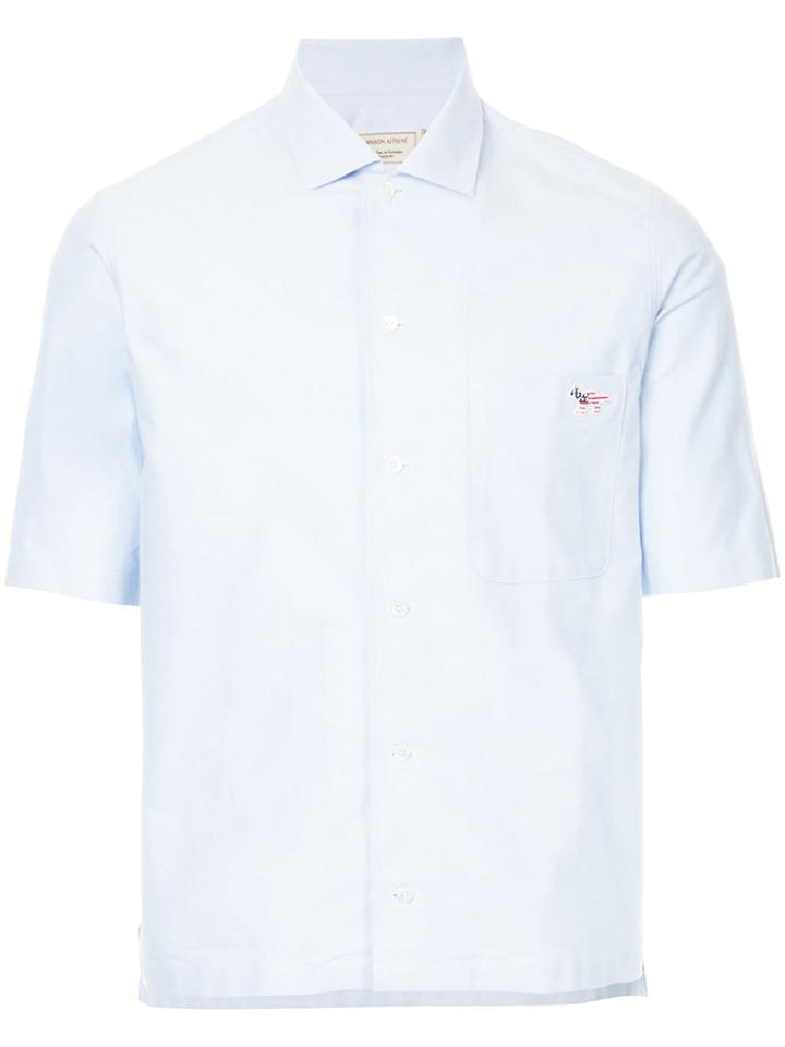 Maison Kitsuné Short Sleeve Oxford Shirt - Blue