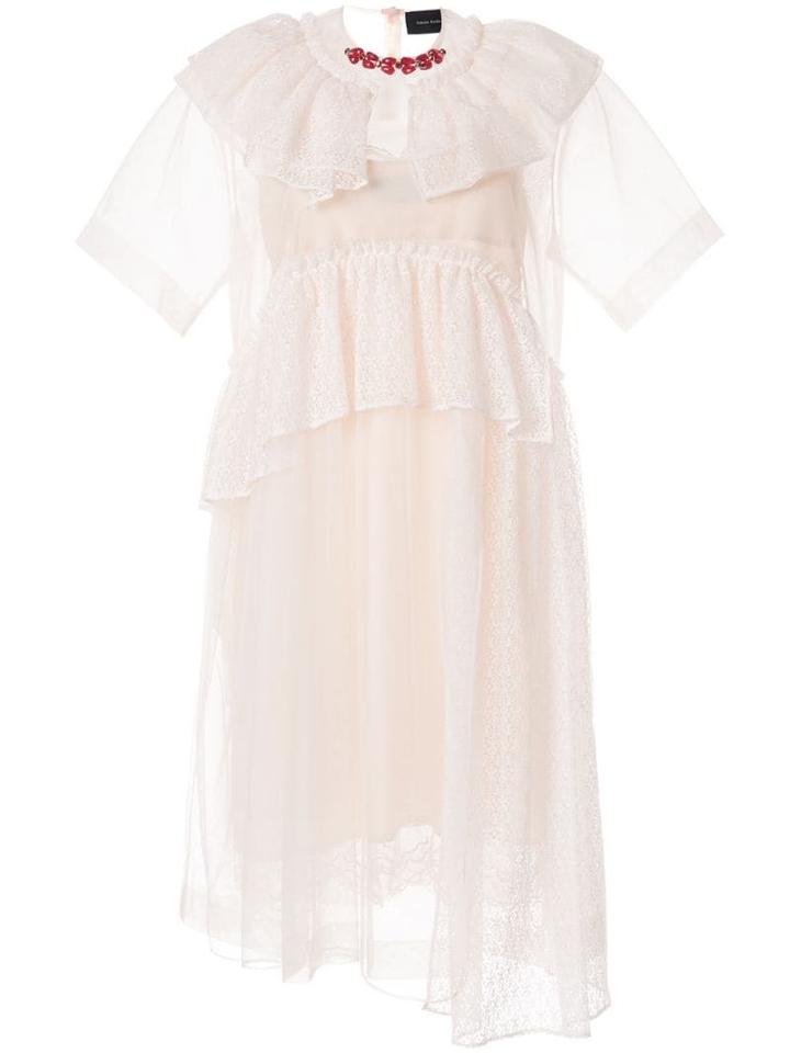 Simone Rocha Ruffle Lace Dress - Neutrals