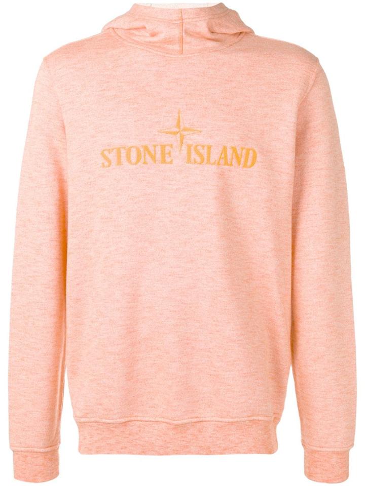 Stone Island Embroidered Logo Hoodie - Orange
