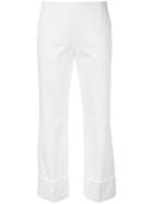 Fay - Cropped Wide-leg Trousers - Women - Cotton/spandex/elastane - 42, White, Cotton/spandex/elastane