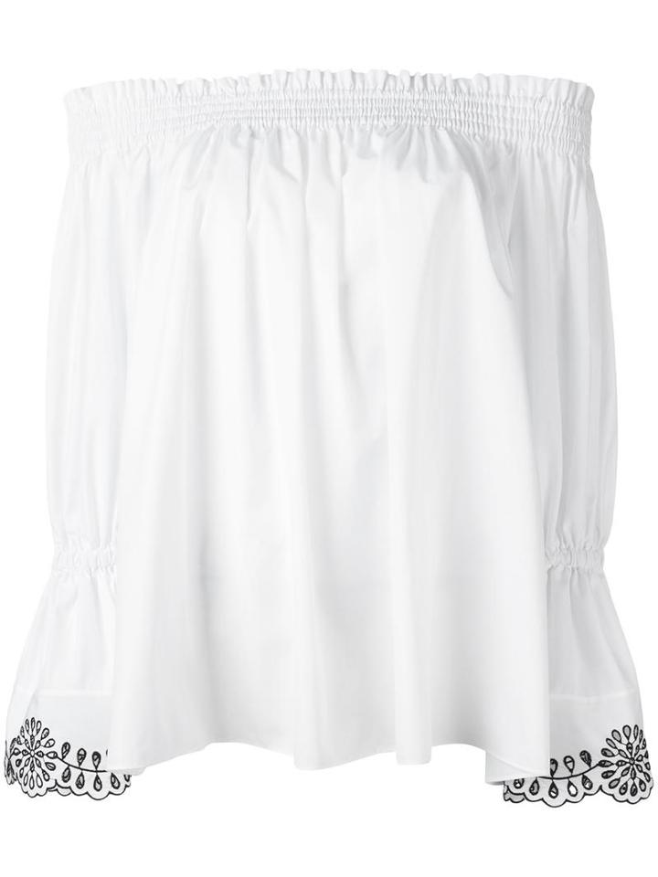 Alexander Mcqueen Off The Shoulder Blouse, Women's, Size: 40, White, Cotton