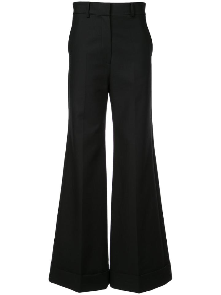 Khaite Flared High-waisted Trousers - Black