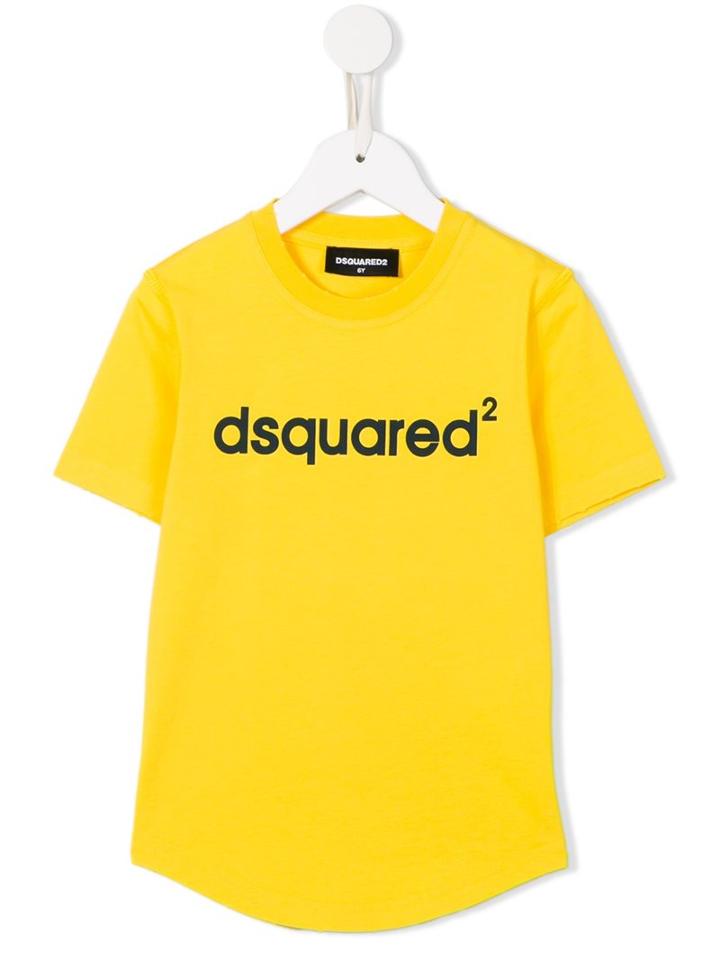 Dsquared2 Kids Logo Print T-shirt, Boy's, Size: 12 Yrs, Yellow/orange