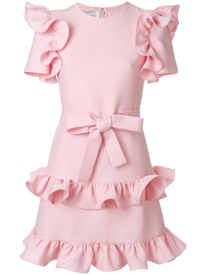 Valentino Tiered Ruffle Dress - Pink & Purple