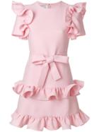 Valentino Tiered Ruffle Dress - Pink & Purple