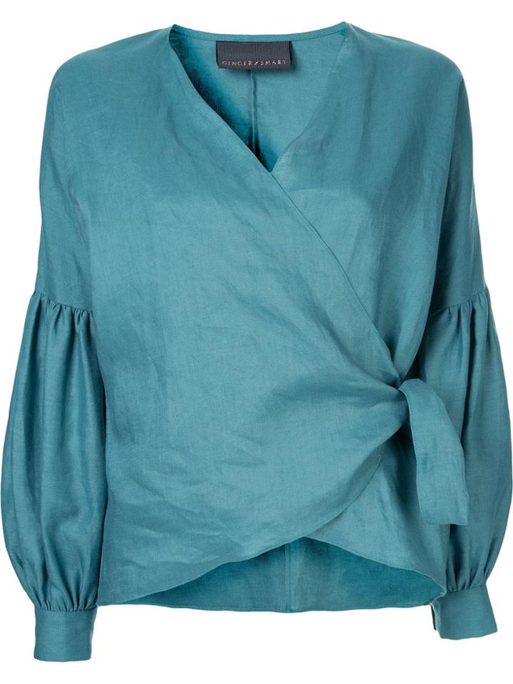 Ginger & Smart Serenity Wrap Blouse - Green
