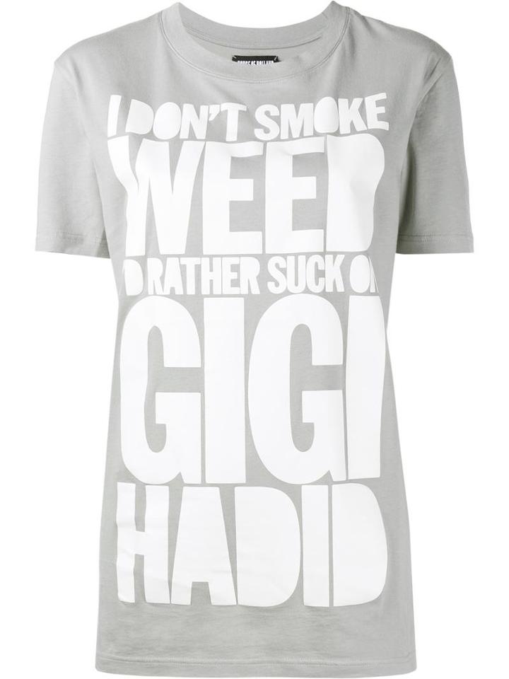 House Of Holland Gigi Hadid T-shirt, Women's, Size: Small, Grey, Cotton
