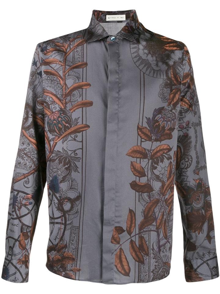 Etro Floral Printed Shirt - Grey