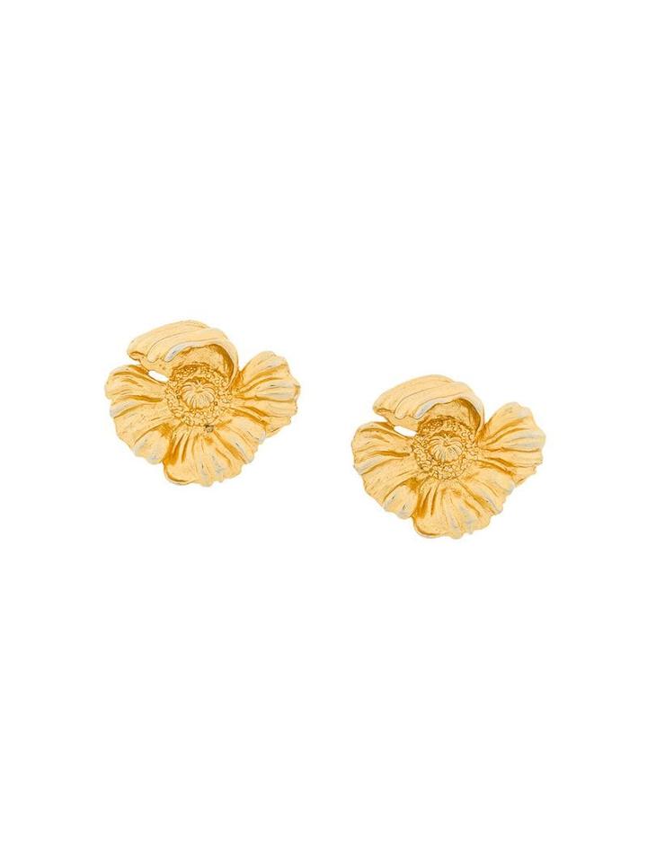 Kenzo Pre-owned Flower Clip-on Earrings - Metallic