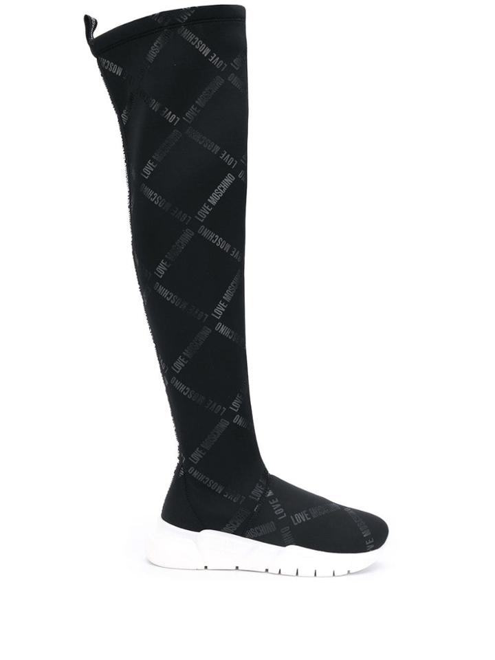 Love Moschino Over The Knee Length Sneakers - Black