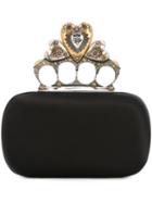 Alexander Mcqueen - Heart Knuckle Box Clutch - Women - Silk/viscose - One Size, Black, Silk/viscose