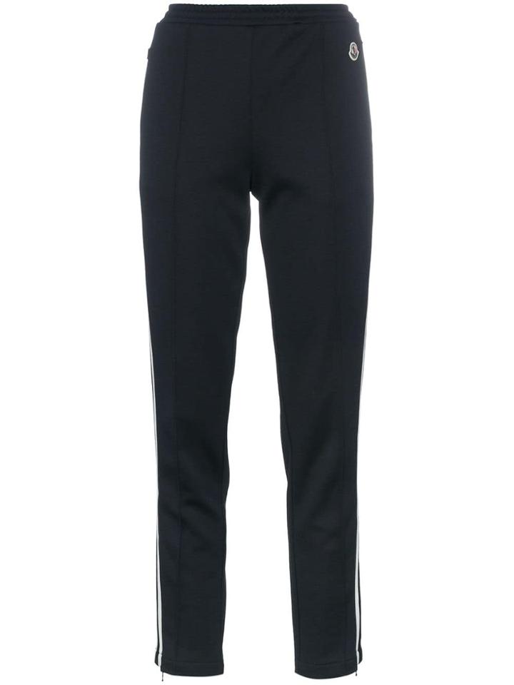 Moncler Logo Detail And Side Stripe Track Pants - Blue