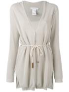 Fabiana Filippi Open Hooded Cardigan, Women's, Size: 44, Nude/neutrals, Cotton