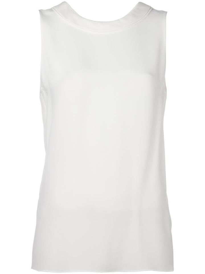 3.1 Phillip Lim Ruffled Back Tank Top, Women's, Size: 4, White, Silk