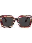 Burberry Eyewear Square Oversized Sunglasses - Red