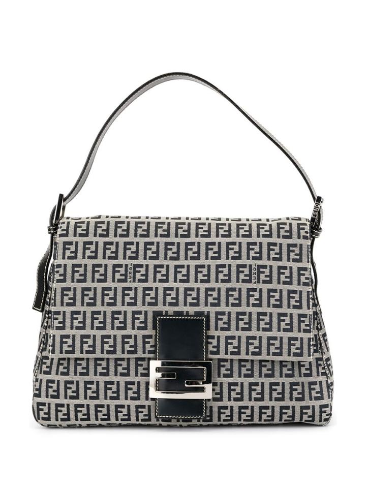 Fendi Pre-owned Zucca Mamma Baguette Shoulder Bag - Grey