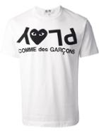 Comme Des Garçons Play Printed Logo T-shirt, Men's, Size: Xl, White, Cotton