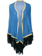 Antonia Zander - Cashmere Fringed Shawl - Women - Cashmere - One Size, Blue, Cashmere